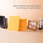 Fuxury Kraft Bubble Mailer 10.5X16 Inch 25 Pack,Strong Adhesion Padded Envelopes,Usable Size 10.5X15", Self Seal Bubble Envelopes,Waterproof Padded Mailers Packaging for Small Business,#5 Yellow