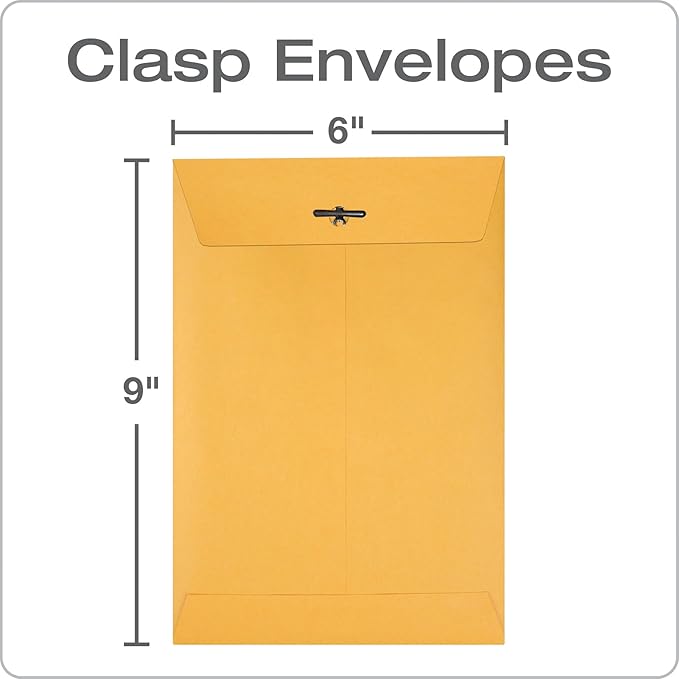 Quality Park Clasp Envelopes 100-Pack and Dab-N-Seal Envelope Moistener 4-Pack
