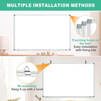 H-Qprobd 4' x 3' Whiteboard Dry Erase White Board for Wall 48x36 (2pcs) Magnetic Boards for Office Classroom & Home, Small Wall Whiteboard Including 6 Markers, 20 Magnets, 2 Erasers