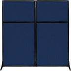Versare Workstation Partition | Portable Wall Divider | Modern Office Cubicle | Free Standing Privacy Screen | Flexible Work Space | 66" x 70" Navy Blue Fabric Panels