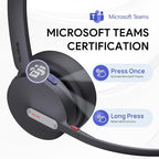 Yealink BH70 Dual Wireless Headset with Mic for Work, Bluetooth Headphone with Teams Certification, up to 35h Talk Time, 147g All-Day Wearing Comfort, Include USB-C/A Dongle & BHC70 Charging Stand