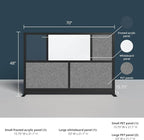 Workflow Modular Wall | Room Divider with Whiteboard, Sound-Dampening, & Frosted Acrylic Panels | Expandable Office Partition for Privacy & Productivity (70" x 48")
