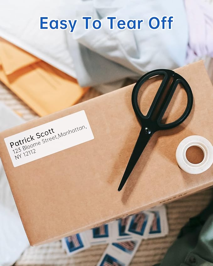 Phomemo Address Labels for M-Series Label Makers, Thermal Mailing Stickers, Easy to Peel Off. White, 1" x 2-5/8", 130 Per Roll, 3 Rolls