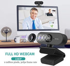 Webcam with Microphone, Full HD 1080P Webcam for PC, Laptop, Desktop, MAC, Plug and Play Web Camera with Privacy Cover, USB Camera for YouTube, Zoom, Skype, Facetime, Windows, Linux, and macOS