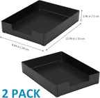 Stackable Letter Tray Paper Organizer, A4 Size Desk Holder for Letter Paper/Stationery/Desk Accessories, Black Holder File Organization for Office, School, Home Storage (2 Pack)