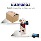 Charmline 660lbs x 0.2oz High Accuracy Digital Postal Scale, Shipping Scale with 21x17 Large Stainless Steel Platform, Heavy Duty Scale for Packages/Dog/Postage/Luggage, Battery & AC Adapter Powered