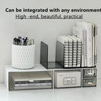 Acrylic Desk File Organizer,Office desktop Folder Mail Organizer,Letter Book record Magazine Holder (gray 2 Pack)