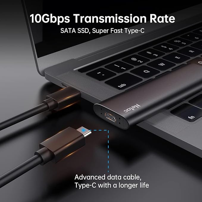 Netac 250GB Portable SSD USB 3.2 Gen 2 (10 Gbps, Type-C) External Solid State Drive Backup Slim Portable Drive for File Storage/Business Travel Essential, Rapid Read & Write Low Noise, Zslim