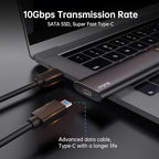 Netac 500GB Portable SSD USB 3.2 Gen 2 (10 Gbps, Type-C) External Solid State Drive Backup Slim Portable Drive for File Storage/Business Travel Essential, Rapid Read & Write Low Noise, Zslim