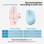 TECKNET Wireless Mouse (BT5.0/3.0 & 2.4G) Rechargeable 4800 DPI Silent USB A & Bluetooth Mouse 6 Buttons, Wide Compatibility - Lightblue