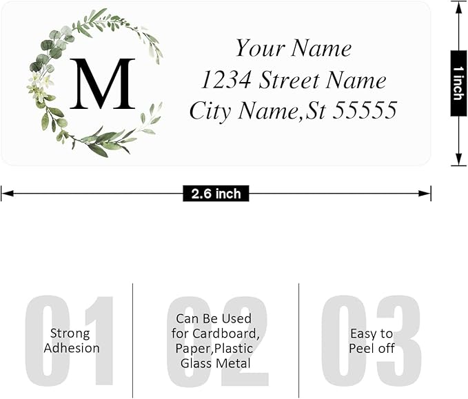 Custom Address Labels - Personalized Address Labels with Strong Adhesion, Can Be Used for Cardboard, Paper, Plastic, Glass, Metal (2.6x1 Inch, Set of 280)