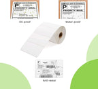 Compatible 4" x 2" Direct Thermal Labels Replacement for Barcodes Postage Address Shipping Compatible with Rollo & Zebra Desktop Printers Adhesive & Perforated (12 Rolls, 750 Labels/Roll)