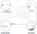 J&J worldwide Glass Whiteboard, Magnetic Brilliance White Glass Dry Erase Board 8' x 4', Includes Markers, Marker Tray, Eraser for Wall, Office, Home, School