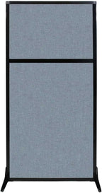 Versare Workstation Partition | Portable Wall Divider | Modern Office Cubicle | Free Standing Privacy Screen | Flexible Work Space | 33" x 70" Powder Blue Fabric Panels