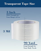 Lichamp Heavy Duty Packing Tape 12 Rolls, Wide Packaging Tape, 3 in. x 90 Yd., 3 Mil Thick, Clear, Commercial Grade Carton Packaging Tape Refills, Shipping, Mailing, Moving Supplies & Storage