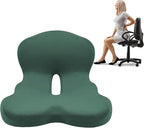 Buttocks Cushion for Office Chair Memory Foam Seat Pad for Butt Support Tailbone Relief Ergonomic Chair Cushion for Home Car Travel or Work (Army Green)