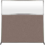 Versare Hush Screen Portable Room Divider | Workstation Wall Divider | Freestanding Privacy Hush Panels | Frosted Windows | Fabric Office Divider Screen | Great for Room Separation