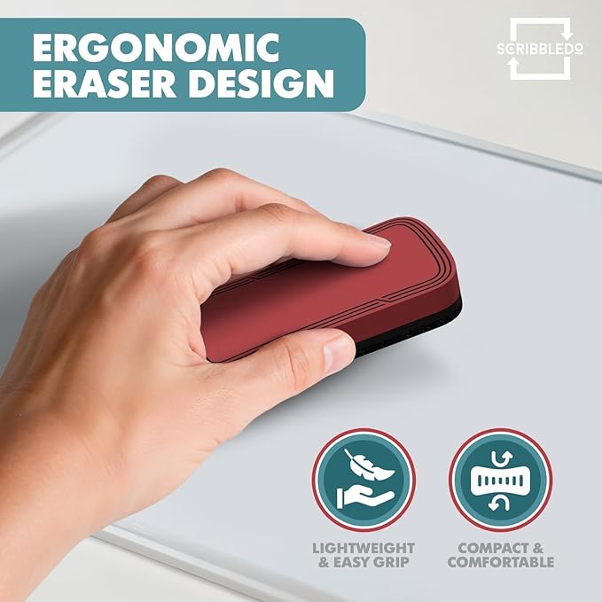 SCRIBBLEDO Boho Dry Erase Erasers 4 Pack Magnetic Whiteboard Erasers in Soft Modern Colors White Board Eraser Dry Erase Board Cleaner for Teachers Students Office & Classroom