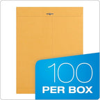 Quality Park, QUA37893, Gummed Kraft Clasp Envelopes, 100 / Box, Kraft, 9.5 x 12.5 Inches