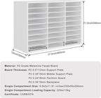 PAG Mail Sorter Organizer, Wood Literature Organizer, Student Mailbox for Classroom, Desktop Bill Paper Organizer for Office Home School, 27 Compartments, White