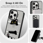 MOSNOVO Magnetic Case for iPhone 15 Pro, 10ft Military-Grade Protection, Compatible with Magsafe, Shockproof Phone Case for iPhone 15 Pro - Hidden Black Cat - Clear Black