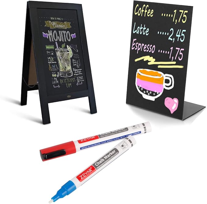 ZEYAR Liquid Chalk Marker-Wet Erase Marker, 24 Colors, 1.2mm Fine Tip for Detailed Drawing, Writes on Nonporous Chalkboards, Bistro Boards, Windows, Plastic and more (24 Colors)