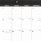 Nekmit Desk Calendar 2025-2026, Yearly Monthly Desk Pad Calendar for Planning, Ruled Blocks, July 2025 - June 2026, 14" x 11", Black