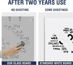 TSJ OFFICE Glass Dry-Erase Board - 36 x 24 Inches Wall Mounted Magnetic Whiteboard, Large Frameless Glass White Board for Office, Home & School, Gray