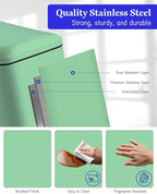 JM.YIPENG Bathroom Rubbish Bin, 5 Litre Cosmetic Bin, Small Waste Bin with Soft Close Lid, Bathroom Bin for Toilet, Bathroom, Bedroom, Living Room, Green