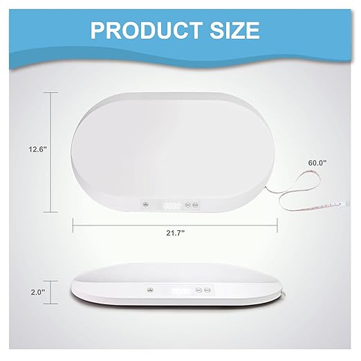 Charmline Digital Baby Scale with Wiggle-Proof Algorithm,Pet Scales for Cats and Dogs,Baby Weight Scale with oz/lb/g/kg Unit up to 88 lbs