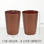 HOLDN’ STORAGE Small Trash Can - Set of 2 Open Top Waste Bin of 1.58 Gallon, Compact Waste Can Perfect for Bathroom, Kitchen, Office, Dorm - Durable Garbage Can - Copper