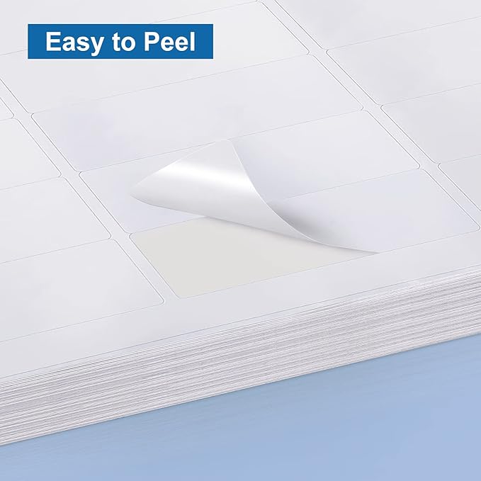 Methdic Address Labels 1" x 2-5/8" 3000 Labels Sticker Paper for Laser/Ink Jet Printer Mailing Labels 8.5"×11" White 30 per Sheet