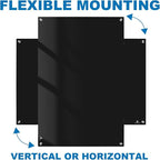 TSJ OFFICE Glass Dry-Erase Board - 36 x 24 Inches Wall Mounted Black Glass Magnetic Whiteboard, Frameless Large White Board for Office, Home & School