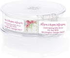 Bright Watercolor Floral Rolled Address Labels / 5 Vibrant Flower Bouquet Designs/Roll of 500 Personalized Address Labels/Designer Return Address Stickers in Elegant Plastic Dispenser