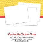 School Smart Railroad Poster Board Paper, 22 x 28 Inches, 4-Ply, White, Pack of 25