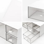 Desk Drawer Organizer, Stackable Storage Drawers, Plastic White Desk Organizers Great for Makeup Storage Bathroom Organization Accessories Etc - Large 1 Drawers (White)