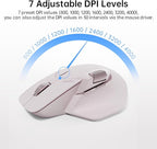 Rapoo MT760 Multi-Device Wireless Mouse, Bluetooth 5.0 and 2.4GHz Multi-Mode Connection, Up to 4 Devices, 11 Programmable Buttons, 4K DPI, Ergonomic Design, 90 Days Battery Life, PC, Pink