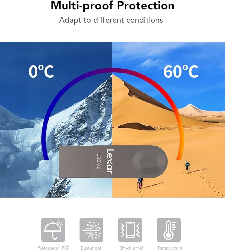 Lexar E32C 64GB Type-C USB Flash Drive, USB-A&USB-C 3.2 Gen 1 Dual Drive OTG 100MB/s Read, Thumb Drive Swivel Design Jump Drive for USB 3.0/2.0, Memory Stick for Android Smartphone, Laptop, PC