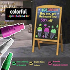 Window Chalk Markers for Cars Glass Washable, 8 Colors Jumbo Liquid Chalk Marker Pens with 7mm 2 in 1 Nib Wide Tips, Big Chalkboard Markers Car Window Paint Pens for Auto, Bistro, Poster,Mirror