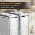 Bathroom Trash Can, 10L/2.6 Gallon Stainless Steel Step Slim Garbage Can, Pedal Trash Bin with Removable Liner Bucket, Soft Close Lid, Rectangle Trash Bin for Office, Kitchen, Bedroom