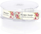 Vibrant Floral and Ivory Rolled Address Labels/Roll of 250 Personalized Address Labels/Designer Return Address Stickers in Elegant Plastic Dispenser