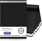 Black Poly Mailers 9x12 Inch | Strong Adhesive Self-Seal mailer Bags | Tamper, Tear, Water Resistant Shipping Envelopes | Thick Strong Material Polymailer Bags Clothing Bag | 1000 Pack Bulk