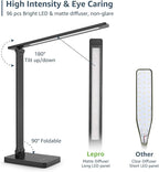 Lepro LED Desk Lamp for Home Office, 9.5W 750LM Metal Touch Control Desk Light, 5 Color Modes 5 Brightness Level, Eye Caring Task Lamp For Reading, Sewing, Crafts, School Supplies, Puzzle Light, Black