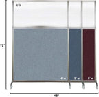 Versare Hush Screen Portable Room Divider | Workstation Wall Divider | Freestanding Privacy Hush Panels | Clear Windows | Fabric Office Divider Screen | Great for Room Separation