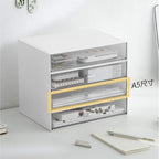 Desk Organizer with Drawers Stackable Storage Drawers, Plastic Compact Desk Storage Box Great for Office School Home Small Space- 1drawers (White)