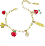 Teacher Appreciation Gifts Set – Crochet Sunflower Pen Holder, Mushroom Bookmarks, Charm Bracelet, Thank You Gift for Women Book Lovers