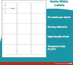 Premium Label Supply White Sticker Labels – 2.625" x 2" – Laser/Inkjet Compatible – (15 per Sheet), 1000 Sheets – 15,000 Total Adhesive Labels