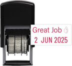 Custom Date Stamp Personalized Signature Logo Stamp with Date Self Inking Signature DD MMM YYYY Stamper for Business 1 Line Name Text with Date Choose from Multi Fonts & Colors