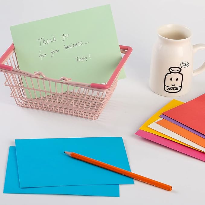 50 Pack A6 Envelopes for 4 x 6 Greeting Cards, Birthday Party, Photos, Baby Shower and Wedding Invitation Cards, 6 1/2 x 4 3/4 Inches (Multicolor)