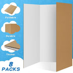 VinTS 8 PCS 36" x 48" Trifold Poster Board White Trifold Foldable Display Poster Board for School Projects, Science Fair,Graduation Exhibitions